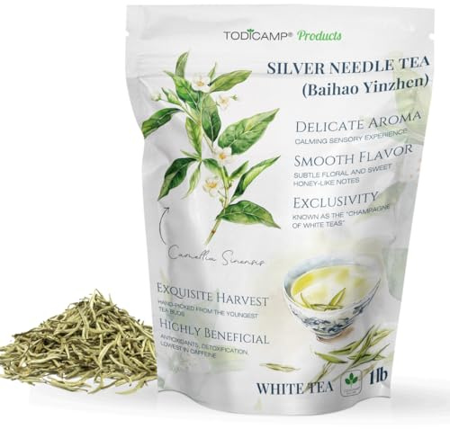 TODICAMP Premium Silver Needle Tea - 1 lb of Premium White Tea Loose Leaf