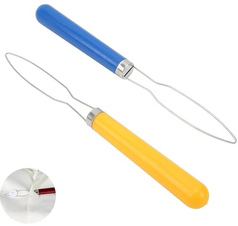 2 PCS Button Hook for Wedding Dress, Button Fastener Tool, with Comfort Grip Handle for Arthritis, Independent Living(Random Colors)