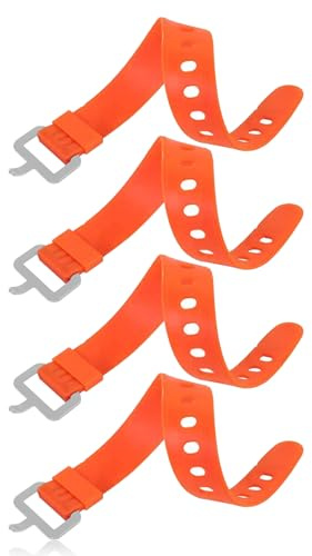 Utility-Gummibänder mit Schnallen, 4 Stück, robuster Spanngurt mit Clip, verstellbare Befestigungskabelbinder, Sicherungsgurt, 50 cm, Mini-Industriegurte mit Löchern für Camping, Yogamatte