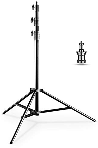 Walimex pro AIR Jumbo 290 Lampenstativ max. Höhe 290 cm, Lichtstativ mit 20 kg Traglast und Luftdämpfung, Blitzstativ aus Aluminium, Dreibeinstativ für Fotostudio, Film, Bühne und Outdoor