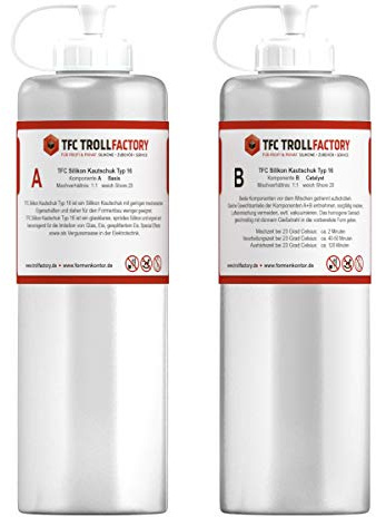 TFC Troll Factory Silikon Kautschuk Typ 16 I SFX Silikon, mittelhart I glasklar, transparent I 2 kg (2 x 1 kg)