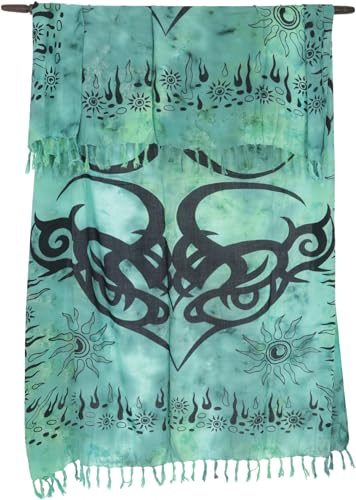 GURU SHOP Bali Sarong, Wandbehang, Wickelrock, Sarongkleid - Celtic türkis/Sarongs & Tücher