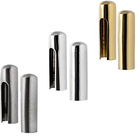 2 Stck. Zierhülsen für Rahmenteile für Glastürbänder und Zimmertüren - Messing poliert PVD