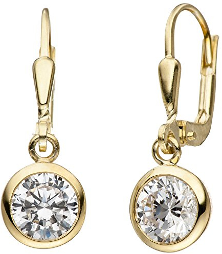 Jobo Damen-Ohrhänger aus 925 Sterling Silber vergoldet mit Zirkonia