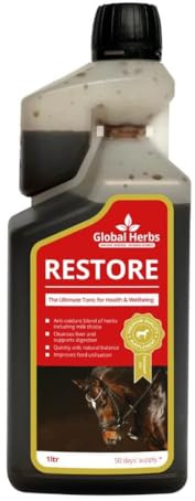 Global Herbs Restore Liquid Equine Fast-Acting Liver & Detox Support 1 Litre