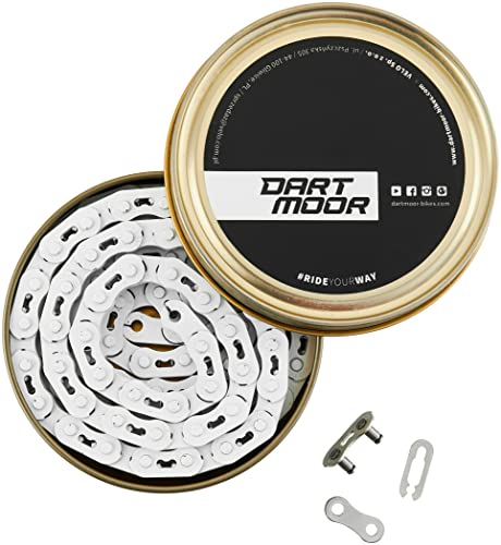 DARTMOOR Core Kette 3/32 weiß, 1/2 Zoll x 3/32 schmal, Singlespeed, 102 Glieder, 12750 N, Legierter Stahl, 356 g, Neu, im Karton
