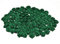 Rosen 15 mm x 100 Stück Satinrosen Aufnäher Deko Blumen Röschen zum Basteln Haarschmuck kleine Rosenköpfe Farbe: dunkel grün 587