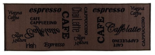 onloom Küchenläufer Coffee, strapazierfähiger und Pflegeleichter Läufer in Kaffee-Muster, Verschiedene Motive, braun, Farbe:Brown, Größe:57 x 180 cm