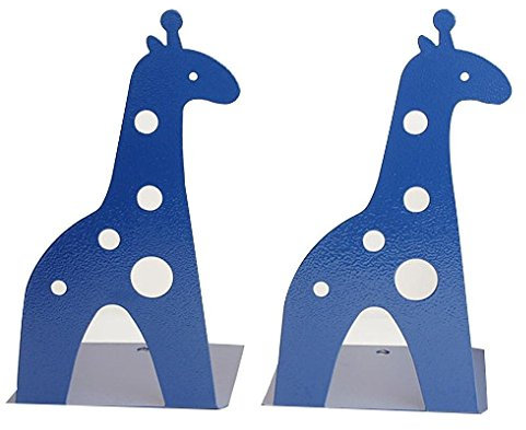 Serre-livres en métal antidérapant pour enfants, motif girafe, dessin animé, 21 cm (bleu)