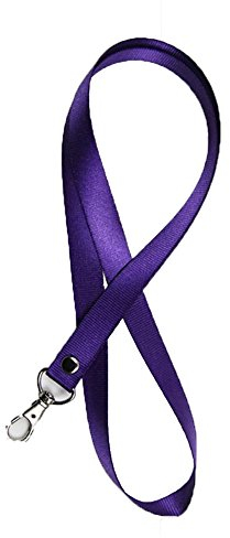 Tour de cou avec fermoir mousqueton en métal - Pour téléphone, clé, badge, sifflet, violet, taille unique