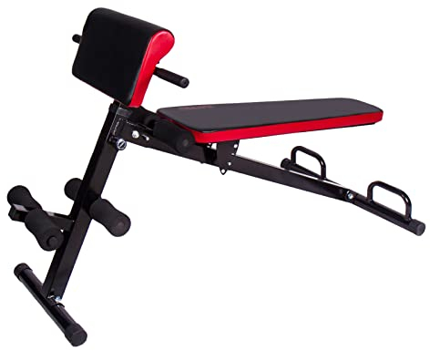 CCLIFE Multifunktion Hantelbank verstellbar klappbar Bankdrücken Weight Bench Schrägbank (#011,Klappbar,Montage Erforderlich,Rot)
