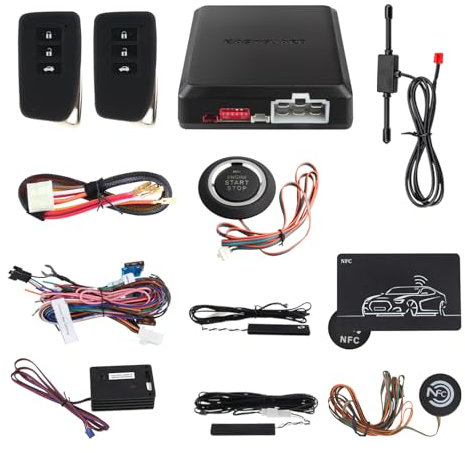 EASYGUARD EC002-LE-NS remote control PKE Car alarm with proximity sensor lock unlock remote engine start push start button NFC entry backup vibration alarm DC12V