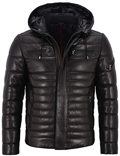 Smart Range Leather Co Ltd. Herren Echtleder Jacke Puffer 100% Lammfell komplett gesteppt Design 2006 (XL for Chest 44)