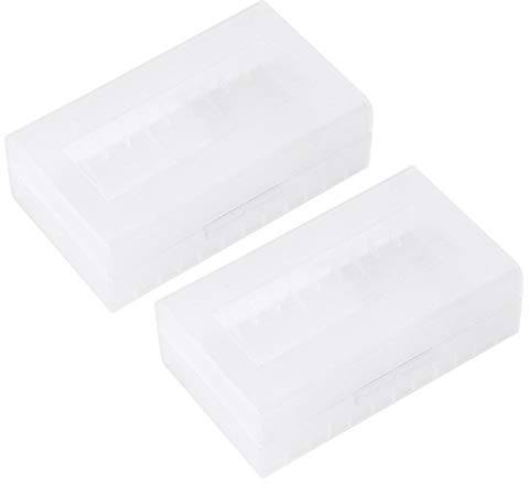 YOUTHINK Battery Storage Case, 2PCS Transparent 220700/21700 Battery Box Container Battery Storage Box Battery Holder Organizer for 20700/21700 batteries