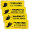 Warnschild für Elektrozaun, 25,4 x 8,9 cm, 10,2 cm, Aluminium, reflektierend, rostfrei, Aluminium, UV-geschützt und wetterfest, 4 Stück
