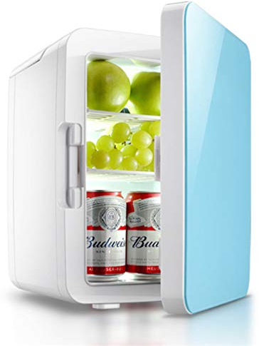 MNCYGJ Mini Nevera con Congelador De 10L, Pequeña Nevera para Acampar, 12V / 220V, Mini Nevera, Minibar Silencioso, Nevera para Cosméticos,Azul