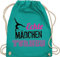 Turnbeutel Rucksack - Kinder Sport Kleidung - Echte Mädchen turnen fuchsia - schwarz - Unisize - Türkis - gymnastics bag girls kinderturnbeutel 25. geburtstag turn beutel sportbeutel turnerin