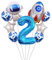 Liitata Weltraum Luftballon Set 2. Kinder Geburtstag Deko Zahl 2 Folienballon Blau Großes Astronaut Raketen Luftballons Stern Ballon Konfetti Luftballons für Junge Geburtstag Party Motto Party Deko