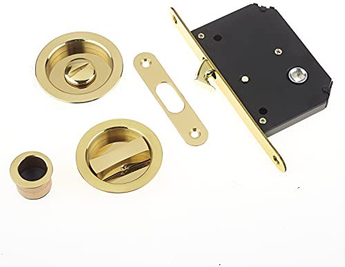 Sliding Door Bathroom Mortice Lock - Polished Brass Lacquered