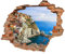 Wandtattoo - Wanddurchbruch mit Aussicht Cinque Terre 50 x 41 cm - Wandsticker
