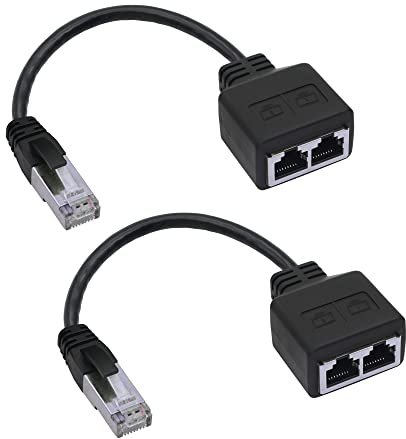 GINTOOYUN RJ45-Adapterkabel, RJ45-Stecker auf Buchse, Doppeladapter (22,6 cm) für Notebooks, Desktop-Computer, Router usw. (nur zum Schalten von Netzwerken, nicht zum Trennen von Netzwerken)