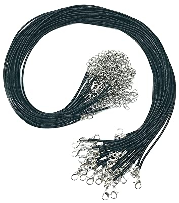 Ruidee 30 Stück Geflochtene gewachste Halskette Schnur mit Verschluss Halskette String ür DIY Armband Halskette Schmuckherstellung 1.5mm