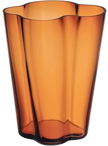 Iittala Aalto Vase Glas Kupferfarben, Maße: 21,4cm x 21,4cm x 27cm, 1062560