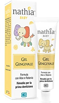 Nathia Gel Gengivale, Gel per gengive Bio con acido jaluronico, Aloe e Ratania. Idrata, Attenua fastidi gengivali. Per dentizione, apparecchi odontoiatrici. Senza aromi e coloranti. Testato al Nickel