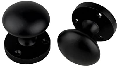 Golden Grace Mortice Sprung Door Knob Set Pack Pair Matt Black Finish
