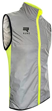 RUNZ Reflective Running Gilet Cycling Running Hi Vis Vest Cycling High Visibility Vest Safety Vest Night Walking Gilet Hiking Gilet Sleeveless Unisex Sizes