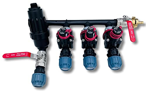 STEMAX Kopfstation Premium: Ventilverteiler für Bewässerungsanlagen mit bis zu 8 Anschlussmöglichkeiten; Wasserdurchfluss regulier- & absperrbar; Größe: 32mm, Größe: 3 Magnetventile