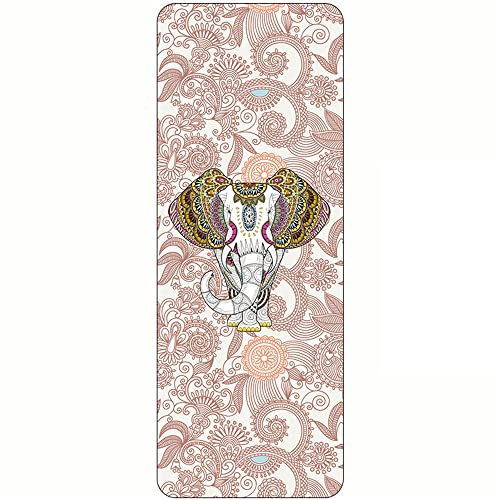 FANSU Tragbare Reise-Yogamatte 1,0mm Dick Faltbare Gymnastikmatte, Weich Leicht Übungen Trainingsmatte für Yoga, Pilates, Bikram, Stretching, Training und Bewegung (183x68cm,Jacquard)