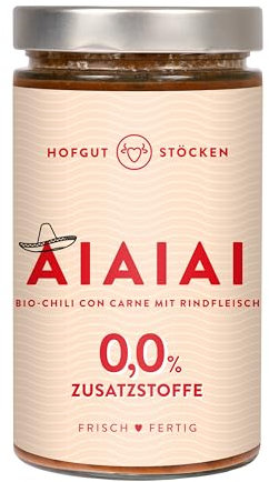 Hofgut Stöcken | Bio-Chili con Carne vom Testsieger | Bio-Fertiggericht im Glas | ohne Zusatzstoffe (620ml)
