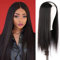 DaiMer Pelo humano recto, sin salir, sin pegamento, 100% sin procesar, 2 x 4 U Part, pelucas para mujeres negras, 130 % clip de alta densidad en medio de 24 pulgadas, color natural