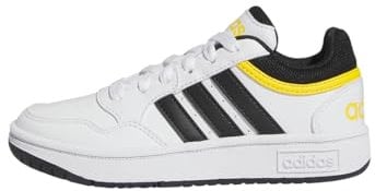 adidas Unisex - Bambini Hoops Shoes, Cloud White / Core Black / Bold Gold, 35 1/2 EU