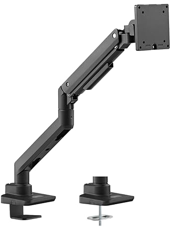 LogiLink Soporte para Monitor de 17 a 49 con Resorte de Gas, Apto para monitores Planos y curvos, Aluminio