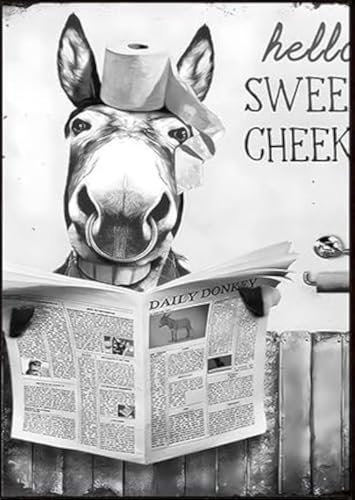 QPLGTU Badezimmer Tier Dekoration Bilder, Interessante Tier Poster Dekoration Bilder, Bad Kuh Poster Dekoration Leinwand Gemälde, Rahmenlos (Stil 4,60x90cm*1)