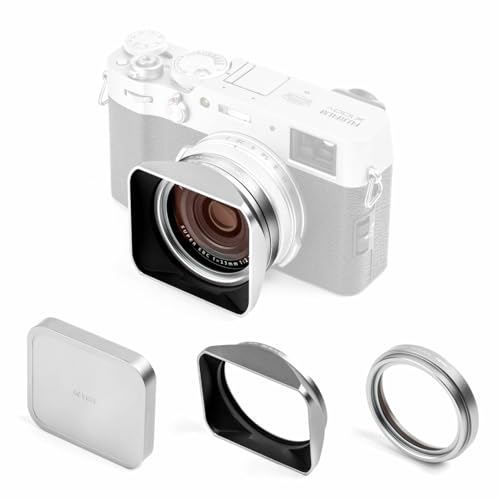 NiSi Set di filtri UV per FUJI FUJIFILM X100VI / X100V / X100T / X100S / X100F / X100 serie con filtro UV con anello adattatore da 49 mm, paraluce rettangolare e copriobiettivo (argento)