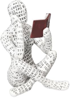 Pumwoy Frau lesen Bücherregal Dekor Abstrakter Moderner Stil, Lesende Frau Lesefigur aus Kunstharz, Innovative Lesende Dame, Dame Statue, Pulp Woman Reading Skulptur Bookshelf Decor (Stil 01)