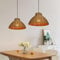 Osasy Pendant Light Boho, Plug in Chandeliers Ceiling Light & Rattan Basket Lampshade, Woven Wicker Plug in Cord Pendant Light for Living Room,Kitchen (2 Pack)