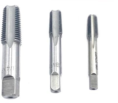 Smsucfuda 1/16,1/8,1/4 NPT Pipe Tap Set,3Pcs Carbon Steel Pipe Taps Cutting Tools Great for Various Mechanics DIY Thread Cutting and Cleaning