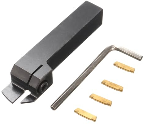 Maizoon Portautensili con scanalatura per tornio CNC, MGEHR1616-3, barra di alesatura 16 x 100 mm + 4 inserti in carburo MGMN300 ad alta durezza, accessori per tornio DZ18
