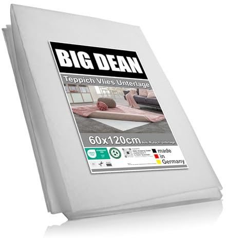 BigDean Teppich Antirutschunterlage 60x120cm individuell zuschneidbar – Antirutschmatte für Teppiche aus dünnem Vlies – Teppich Stopper Made in Germany
