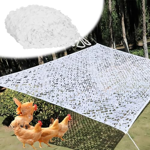 Filet De Camouflage Blanc Voile D'ombrage Camouflage Militaires Camo Netting Sun Shelter Réseau pour Chasse décoration Jardin Photo Auvents Terrasse 1.5/2/3/4/4.5/5/6/8/10m Longue(3x3.0M)