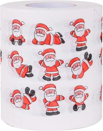 Weihnachts-Toilettenpapierrollen, Toilettenpapier Mit Weihnachtsmuster, Badezimmer, Für Weihnachtsschmuck, Party-Dekoration, Geschenke (Weihnachtsmann,10cm)