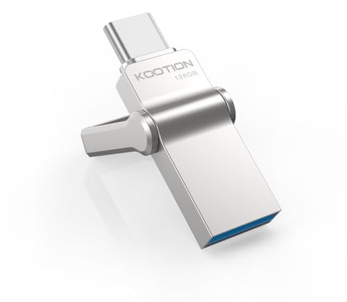 KOOTION Chiavetta USB Tipo C 128 GB 2 in 1 USB 3.0 OTG Chiavetta USB C128GB Argento Pennetta USB C 128G Velocità fino a 70 MB/s Unità Pennette USB 128G Per Smartphone Android, ect