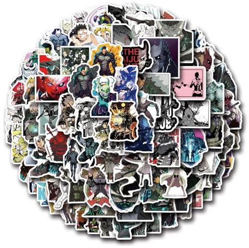 Kaiju No.8 Aufkleber für Laptop(100PCS),Geschenk für Kinder Jugendliche Erwachsene Jungen,Anime Wasserdicht Vinyl Aufkleber Stickers für Scrapbook,Skateboard,Auto,Gepäck