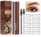 Augenbrauen Schablone Set - Dunkelbraun Und Schwarz Augenbrauen Farbpuder Stick Mit 10 Schablonen Und 2 Augenbrauen Bürste - Augenbrauen Und Haaransatz Puder, Feines Pulver, Einfach Zu Verwenden