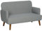HOMCOM 2 Seater Sofa, Small Sofa Couch with 21cm Thick Padding and Wood Legs, Modern Velvet Feel Fabric Loveseat for Living Room, Bedroom, Home Office, Grey