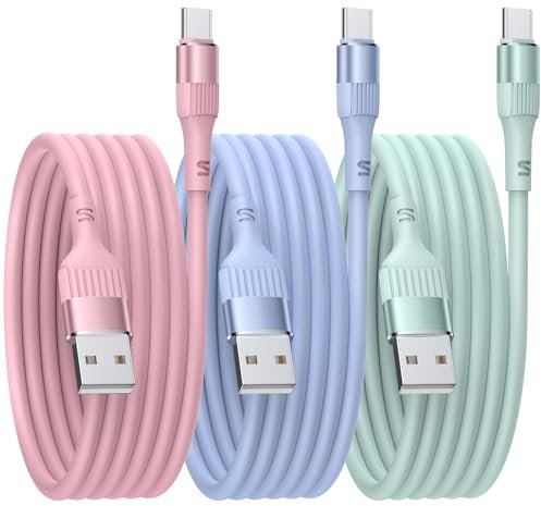 USB C Charger Cable【3PACK 6FT】 Type C Cable Fast Charging, USB A to USB-C Phone Charger Cable USBC for iPhone 16/15 Pro Samsung Galaxy S24/S23/S22/S21Huawei P9 Pixel 7/6 iPad Switch PS5 etc.